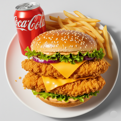 Double Chicken Burger Meal 